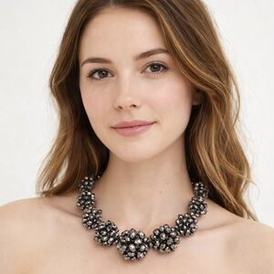 Unbranded Metallic‎ Silver Beaded Disco Ball Necklace